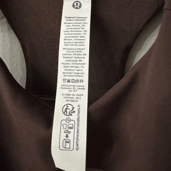 Lululemon Logo Elastic Everlux Shelf Tank NWT Size 4. - Picture 2 of 7